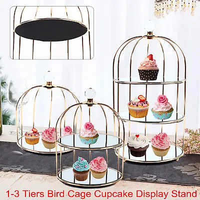 £16 • Buy Bird Cage Cupcake Cake Stand Makeup Organiser Cosmetics Storage Rack 1-3 Tiers