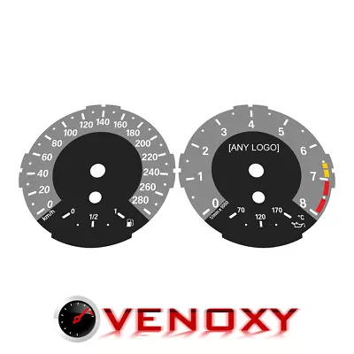 $74.99 • Buy BMW E87 E82 135i KM/H Custom 1M-style Gauge Faces + Illuminated Logo