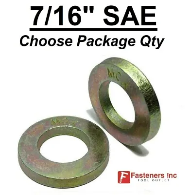 7/16  SAE Extra Thick Hardened Flat Washers Grade 8 Steel Zinc Yellow (Pick Qty) • $139.99