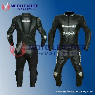 Black Kawasaki Ninja Motorbike Leather Racing Suit Cowhide Leather Suit • $280