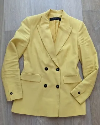 $35 • Buy ZARA Yellow Double Breasted Blazer Jacket S