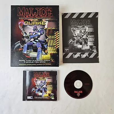 Malice 23rd Century Ultraconversion For QUAKE PC Big Box With Manual 1997 • £49.99