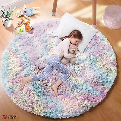 Circular Circle Round Rugs Circles Non Slip Washable Floor Small Mat 120x120 Cm • £22.99