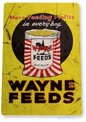 TIN SIGN Wayne Feeds Livestock Farm Barn Cottage Cabin Store Metal Decor B745 • $10.25