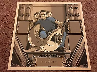 Jaws Brody Quint Hooper Horror Movie Shark Art Print Poster Mondo Joshua Budich • $139.99