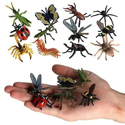 £6.88 • Buy 12Pcs Plastic Insect Model Ladybug Scorpion Bee Bugs Kids Educational Toys