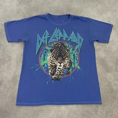 Vintage 80s Style Def Leppard Shirt Size M Band Rock Lightning Tee Concert  • $15.89