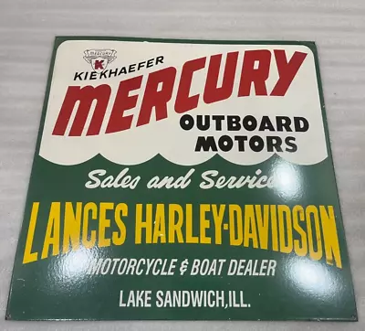 Mercury Outboard Sales & Service Gas & Oil Porcelain Enamel Sign 30  Ssp. • $300
