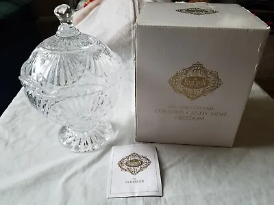 Shannon 24% Lead Crystal Covered Candy Dish Freedom Style 2903 Godinger With Box • $33.99