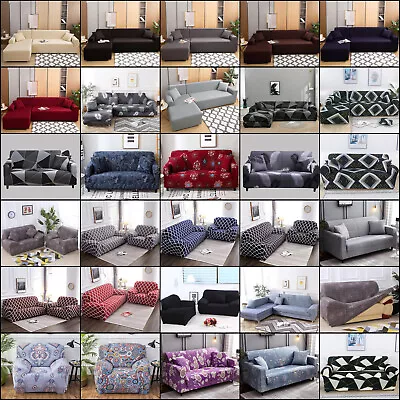 $14.95 • Buy Stretch Elastic Fabric Sofa Cover Couch Covers Slipcover 1/2/3/4 Seater Washable