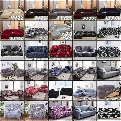 $29.99 • Buy Washable Stretch Elastic Fabric Sofa Cover Couch Covers Slipcover 1/2/3/4 Seater