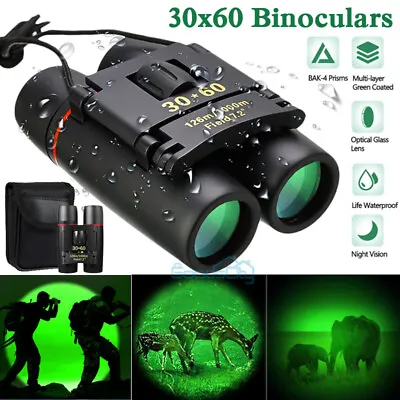 2024 NEW Military Army 30x60 Binoculars Day/Low Night Optic Goggles Hunting+Case • $18.89