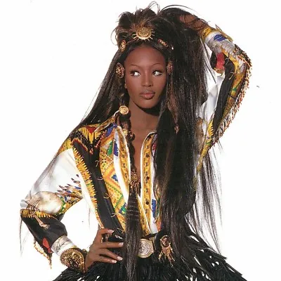 GIANNI VERSACE Native Americans Silk Shirt W/ Beaded Fringe Worn Naomi Campbell • $4967.49