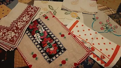 Vintage Linens/Tablecloths/Embroidery Work/Hand Stitched Lot 6+ • $12