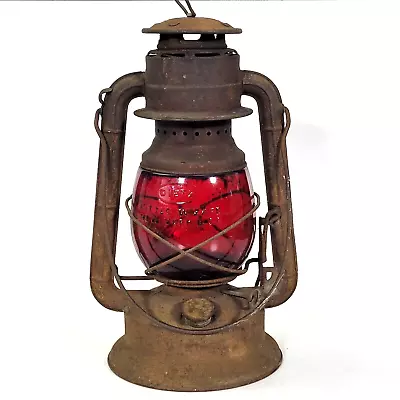 Vintage Dietz Usa Little Wizard Railroad Lantern Red Globe Untested Light Lamp • $15.40