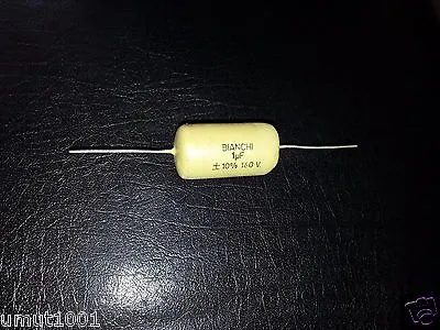 1pc NOS BIANCHI MULLARD MUSTARD 1uF 160V HQ CAPACITOR - GREAT MARSHALL TONE ! • $13.29