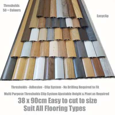 Threshold Strip Transition Trim For Flooring Door Bar Cover 38mm X 90cm Adhesive • £15.99