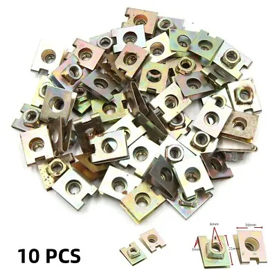 Copper Tone Metal Spring U-Type Plate Nut Speed Clips M6 For Car Panel Defense • $3.83