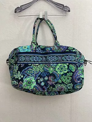 VERA BRADLEY Blue Rhapsody Weekender Travel Duffel Carry On Green Paisley • $24.99