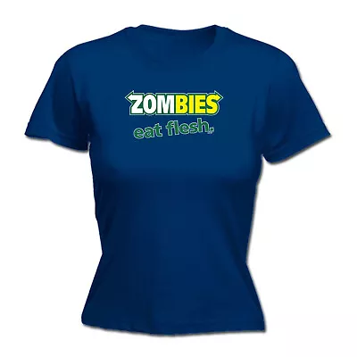 Zombies Eat Flesh - Womens T Shirt Funny T-Shirt Novelty Gift Tshirt • £12.95