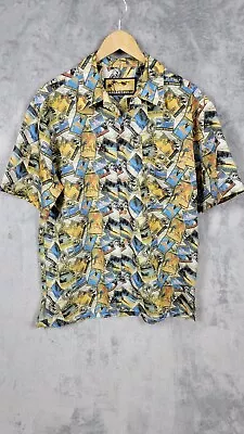 Vintage Margaritaville Hawaiian Shirt Men's Medium All Over Print Beach Beer • $21.76