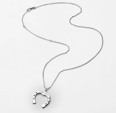 Lucky Horseshoe Adjustable Necklace 925 Sterling Silver • £27.69