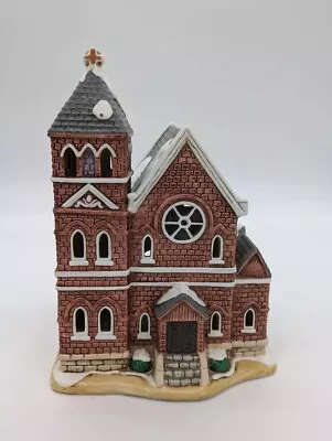 Lefton Colonial Christmas Village ~ 1991 Main Street Red Brick Church #00230 • $14.99