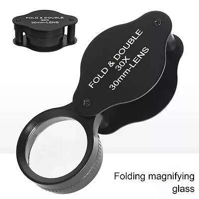 30x Folding Magnifying Glass Pocket Small Size Optical Magnifier Lens • $11.60