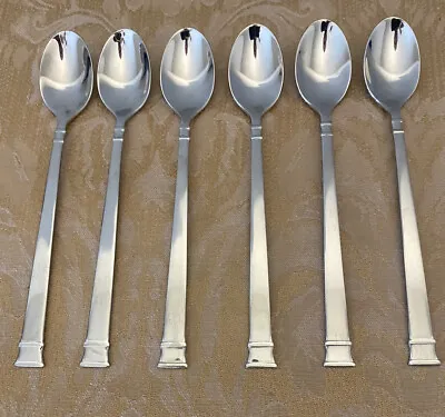 (6) Iced Tea Spoons Heritage Mint Ltd BENTLEY Stainless Glossy 18/10 —#A112 • $33.75