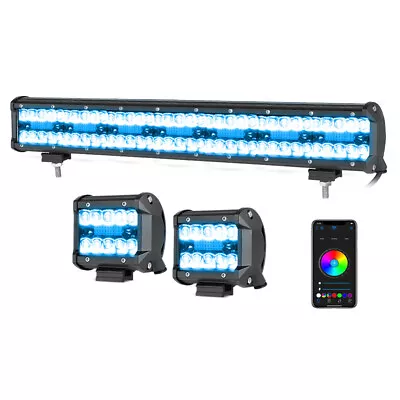  For Can-Am Maverick X3 2x4  RGB Dream Color LED Work Pods W/20  Chase Light Bar • $109.98