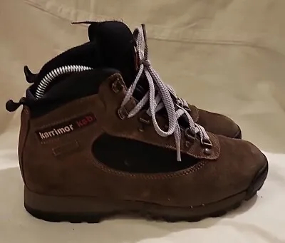 KARRIMOR KSB Womens Walking Boots Size 4 Brown Suede Goretex Vibram  • £39.99