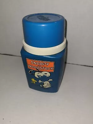 Vintage Snoopy Lunch Box Thermos Woodstock Peanuts • $10.99