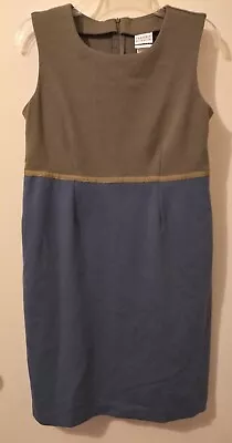 Vintage Classics By Jantzen Dress 6 Petite Green Blue A Line Sleeveless Pleated • $29.97