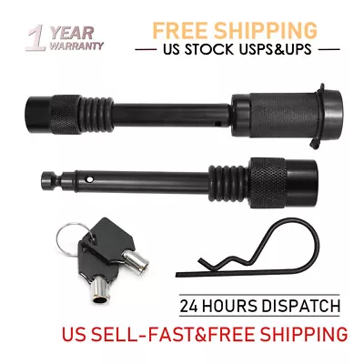 $23.90 • Buy 5/8  And 1/2  Hitch Pin Set Lock Truck Trailer Extra Long Black Receiver W/Keys