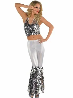 £11.95 • Buy Ladies 70's Disco Diva/abba Style Fancy Dress Costume Standard Size (10-12)