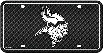 Minnesota Vikings Metal Auto Tag License Plate Carbon Fiber Design 6x12 Inch • $18.79