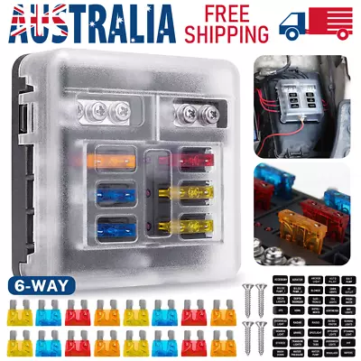 Blade Fuse Box Block 6 Way 12V 32V Holder LED Indicator Car Auto Boat Marine AU • $15.59