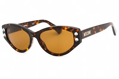 MOSCHINO MOS109/S 0086 70 Sunglasses Havana Frame Brown Lenses 55mm • $61.99