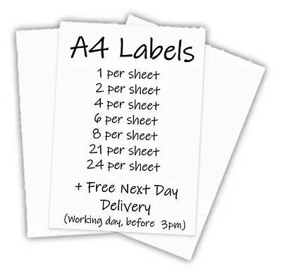 A4 Address Labels Self Adhesive White Sheets Sticker Paper Laser Printer Inkjet • £249.50