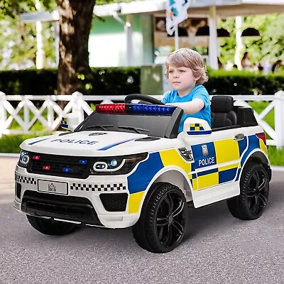 Kids Electric Ride On 12V Police SUV Car With Parental Remote Control Flashing • £99.99