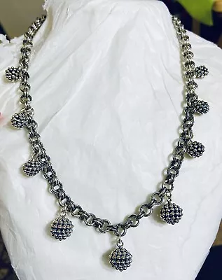 MICHAEL DAWKINS BEADED KNOT NECKLACE .925 STERLING SILVER *** 69.56 Grams • $150