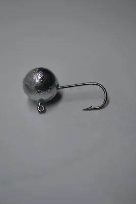 1/4 #6 Ball Jig Head No Collar 117010 Black Chrome J Hooks 100 Cnt Jig Tying • $26