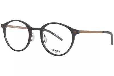 Flexon B2024 001 Eyeglasses Men's Black Full Rim Round Optical Frame 50mm • $164.95