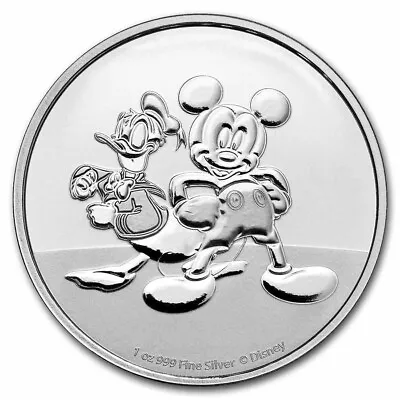 2023 Disney Mickey Mouse & Donald Duck 1 Oz. 999 Silver Coin 2-dollar Niue • $42.99