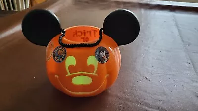 Disney Mickey Mouse Light Up Pumpkin Trick Or Treat Halloween Pail NOT SO SCARY! • $6.95