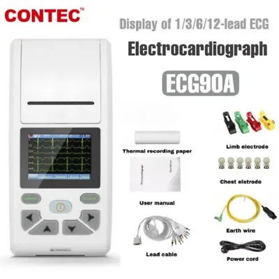 CE FDA Electrocardiograph EKG ECG Machine ECG90A 1 Channel ECG Printer Software • £266