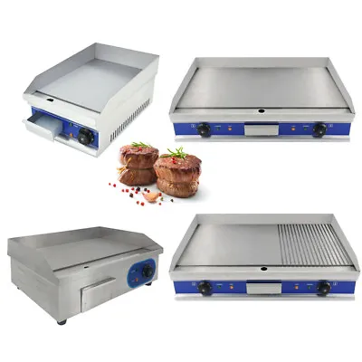 £219 • Buy Commercial Electric Griddle BBQ Grill Flat Grooved Hotplate Countertop Egg Fryer