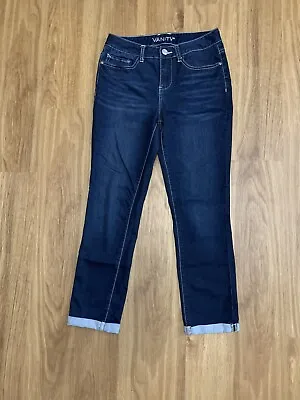 Vanity Jeans Womens Sz 28 Slim.  Cuffed. Dark Wash • $8