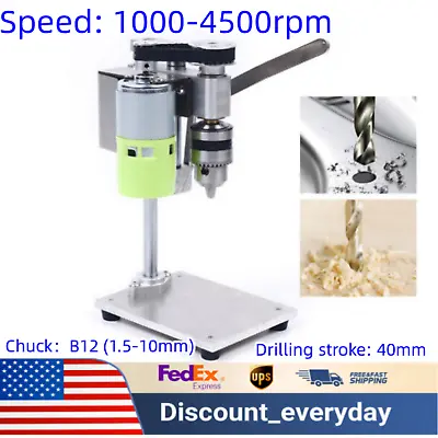 2 Speed Mini Tabletop Drill Press Bench Jewelers Wood Electric Drilling Machine • $51.30