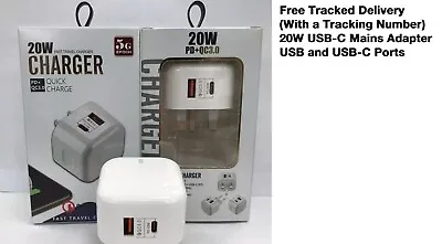 Fast Charger Cable + 20W PD Adapter USB Type-C UK Plug - For IPhone 13 & 14 • £10.50